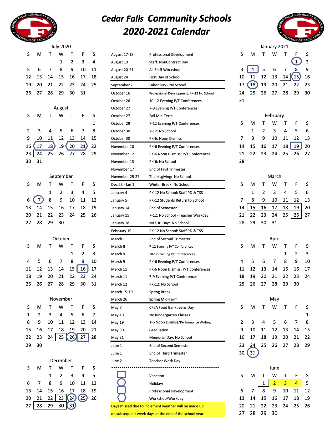 Cedar Falls Schools Calendar 2021 2022 Calendar Page